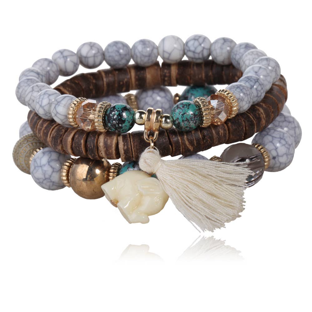18 cm Conjunto de pulseras elásticas multicapa para mujer ~ 18 cm Conjunto de pulseras elásticas multicapa para mujer ~